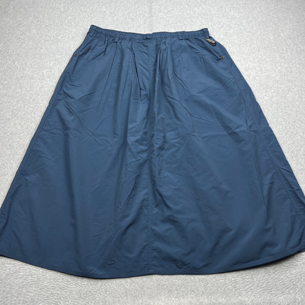 Macabi Skirt Womens XXL Blue Nylon Slim Pull On Stretch Tie Utility Convertible*